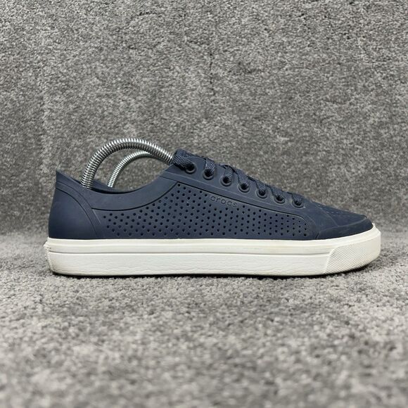 Crocs Citilane Roka Court 204872 Mens Size 9 Navy Blues Perforated Slip On Shoes - Picture 1 of 10